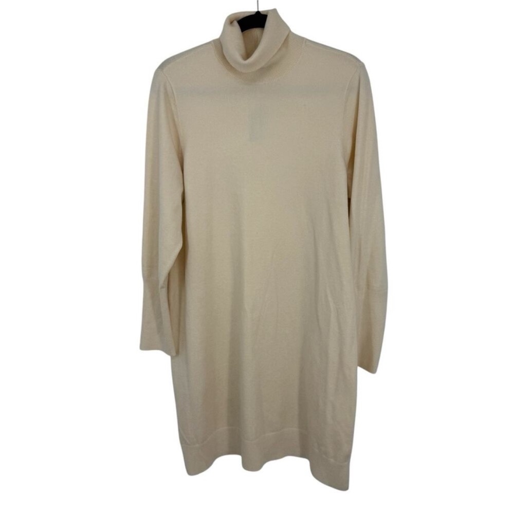 Express Women Supersoft Turtleneck Sweater Mini Dress XL Ivory New